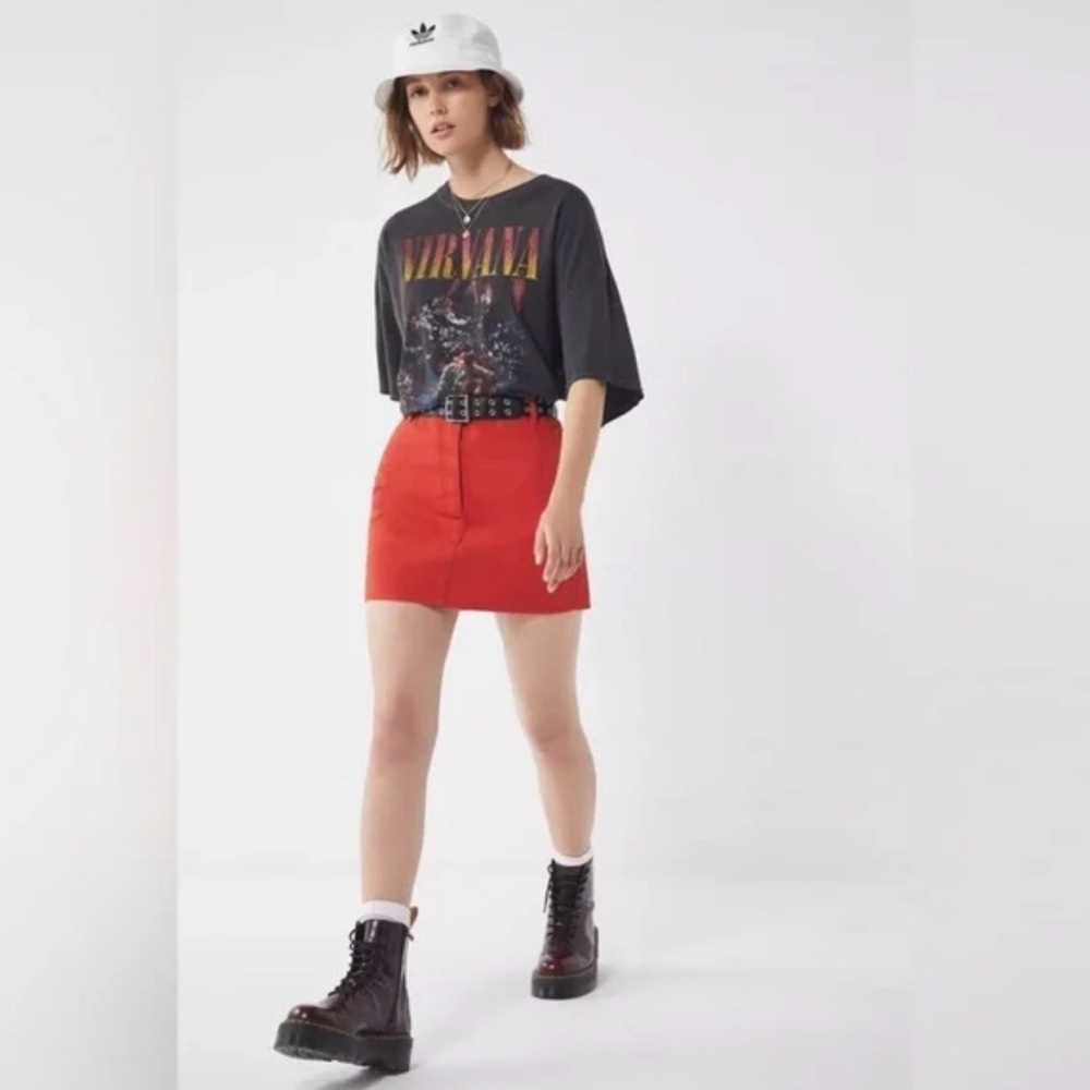 Urban Outfitters BDG Red Orange Mini Skirt Size XL - Picture 3 of 10